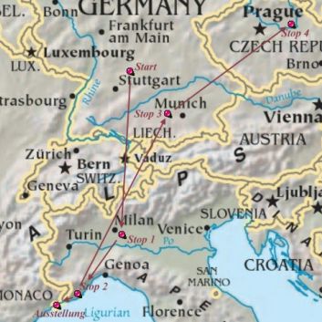Ausschnittkarte-Europa Strecke 2